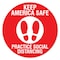 Signmission Keep America Safe Non-Slip Floor Graphic, 7in Vinyl Decal, 7" x 7", FD-2-C-7-99986 FD-2-C-7-99986 - alternate 1